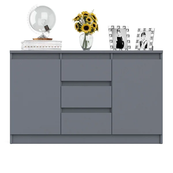 Комод-тумба три ящика и две дверки МК 1200.3 графит