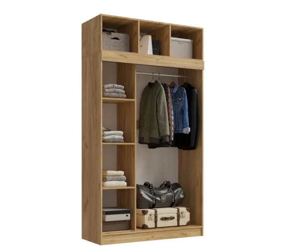 Шкаф с антресолью Роджина дуб крафт/белый глянец