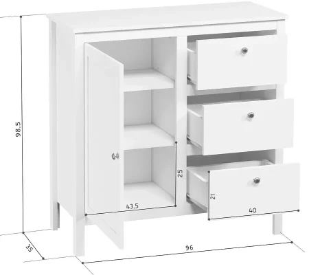 Тумба Ева (Хельга) KOM1D3S/95 белый
