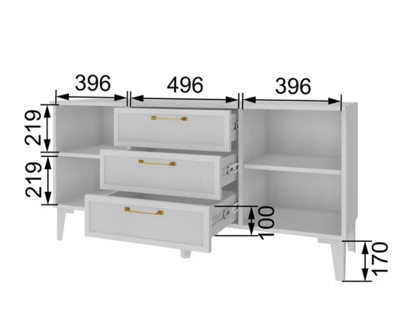 Тумба ТВ Толедо ТТ-1 белый