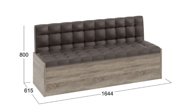 Скамья прямая Форест дуб сонома трюфель, кожзам коричневый