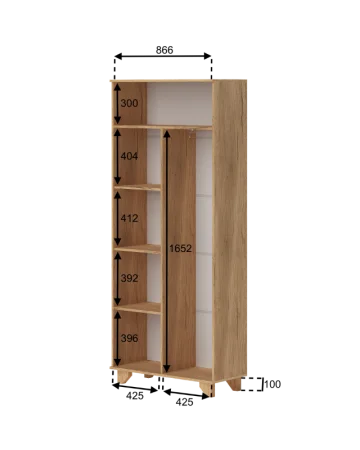 Шкаф Ньерд 900 дуб вотан/белый софт