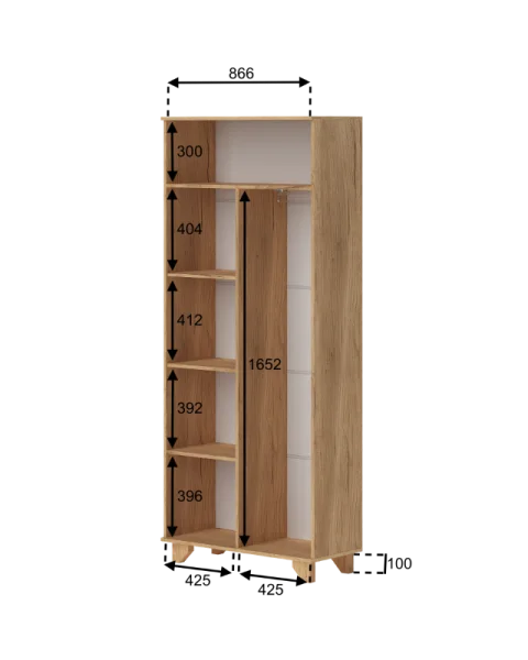 Шкаф Ньерд 900 дуб вотан/белый софт