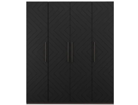 Шкаф 4-х створчатый Копенгаген венге/черный матовый