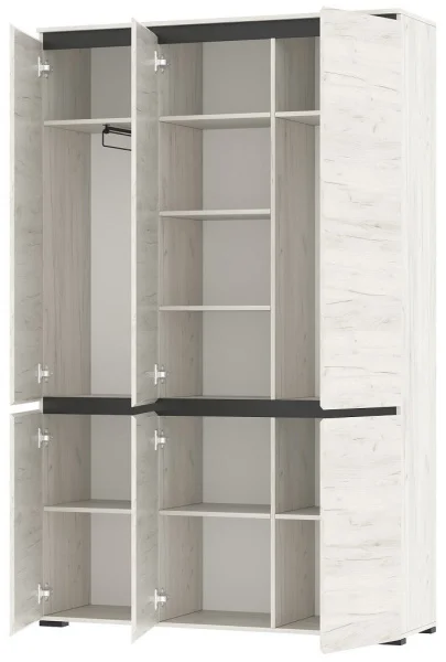 Шкаф Гретта 4С2ЗР дуб крафт белый/антрацит