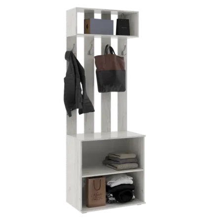 Тумба с вешалкой Ева NEW дуб крафт белый