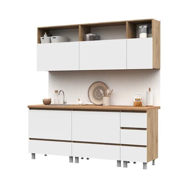 Кухня Хелен 2,0 дуб крафт золотой/белый