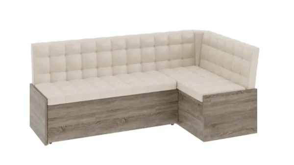Скамья угловая Форест со спальным местом дуб сонома трюфель, кожзам бежевый