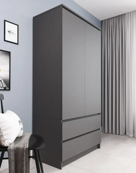 Шкаф двухдверный Мори МШ 900.1 графит