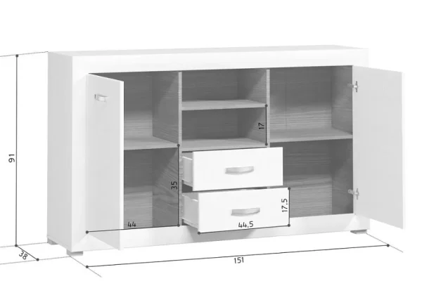Тумба Мальта KOM2D2S лиственница сибирская/орех лион