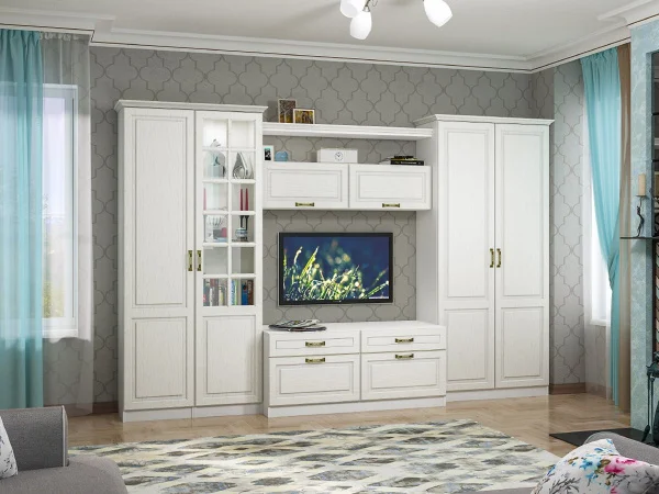 Шкаф навесной Ливерпуль ясень ваниль/белый