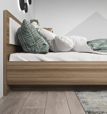 Кровать односпальная Роза 90 орех франклин/белый софт