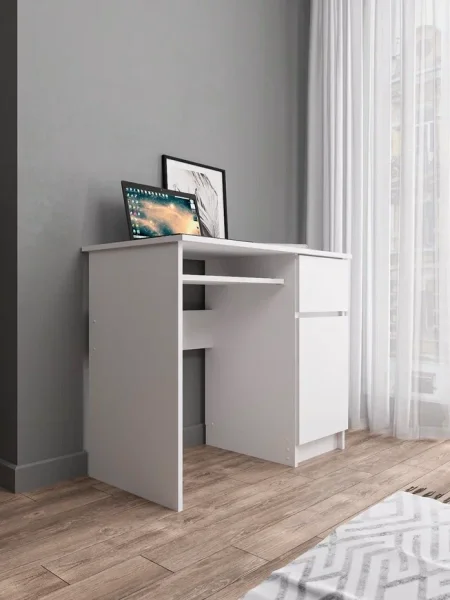 Стол письменный Мори МС-1 правый белый