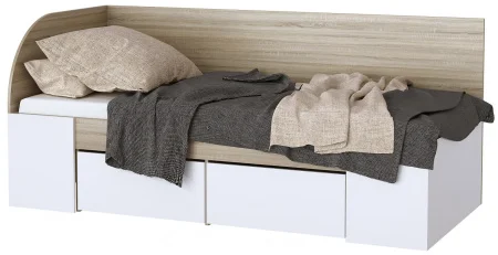 Кровать-софа Беатрис КР-900 дуб сонома/белый глянец