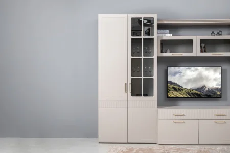 Шкаф-витрина Ричфорд 16.396 моно керамика/кашемир