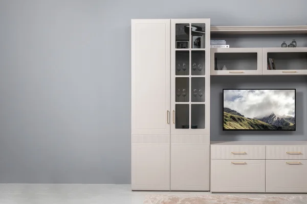 Шкаф-витрина Ричфорд 16.396 моно керамика/кашемир