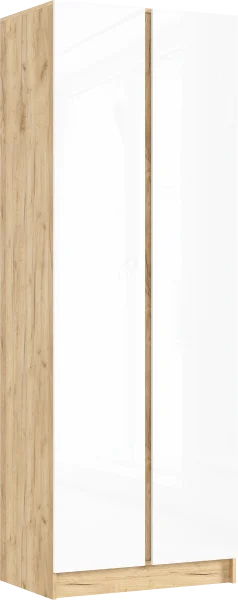 Шкаф 2-х створчатый Келвин 800 дуб крафт/белый глянец