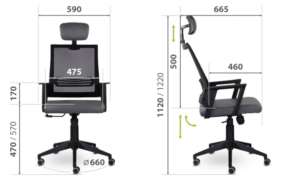 Кресло М-808 Аэро black черный