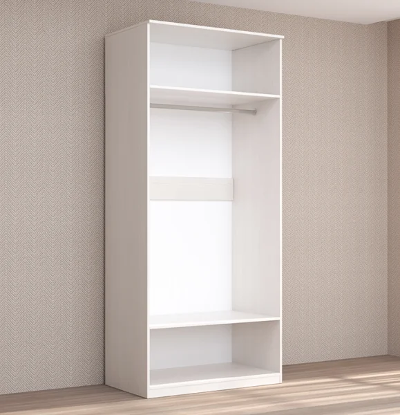 Шкаф 2-створчатый с зеркалом Кэт-4 бодега/caiman белый