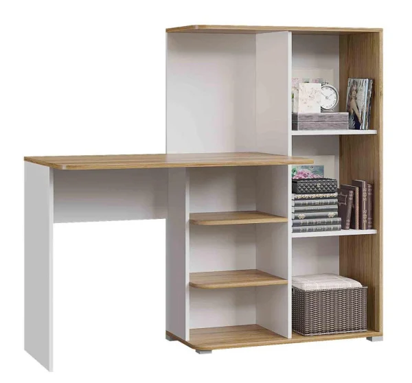 Стол компьютерный Лайт 1420 дуб крафт золотой/белый