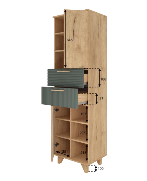 Стеллаж Ньерд дуб вотан/можжевельник