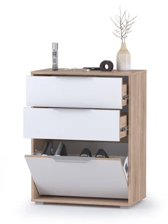 Обувница Куба 13.113 дуб сонома/белый премиум