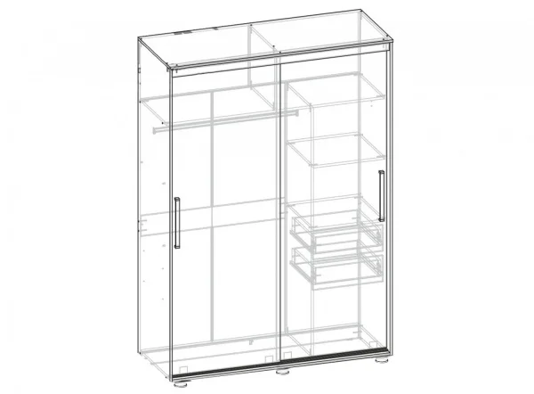 Шкаф-купе Комфорт-12 Прайм 1.5 венге (без зеркал)