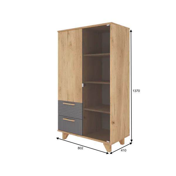 Шкаф-витрина Ньерд дуб вотан/черника