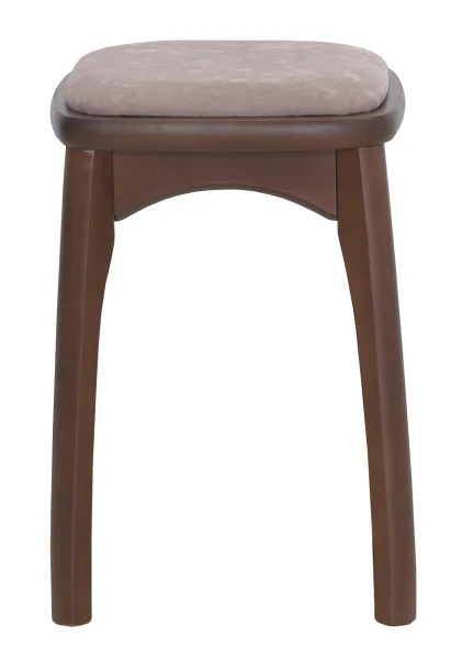 Табурет с фигурной ножкой мягкий бочонок Н орех