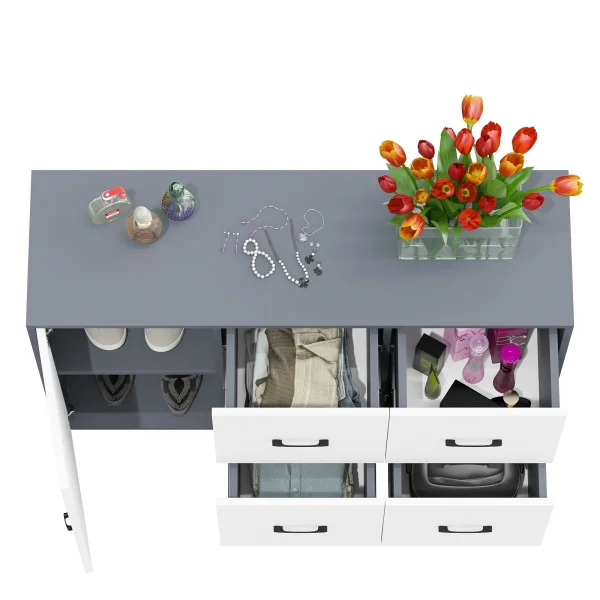 Комод 125-1204 графит/белый