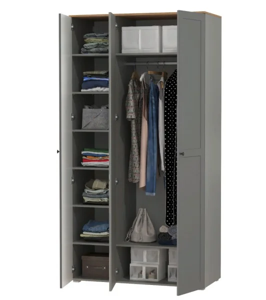 Шкаф для одежды Остин 13.336.03 серый графит/дуб крафт золотой