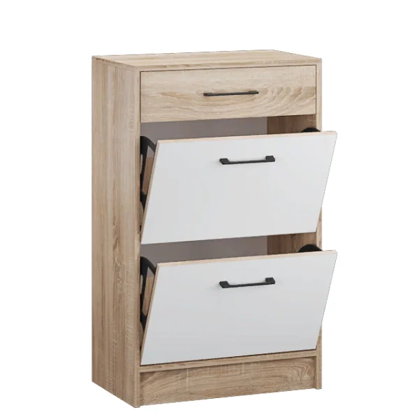 Обувница Денвер дуб сонома/белый