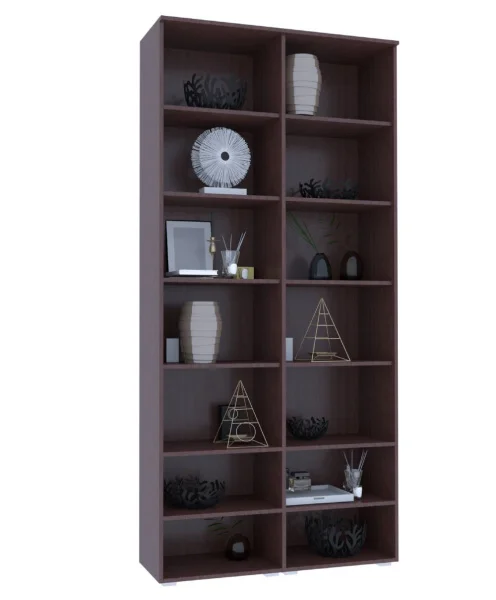 Стеллаж Ким венге/белый глянец