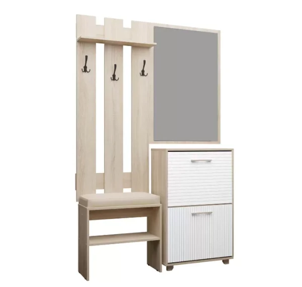 Прихожая Копенгаген дуб сонома/белый матовый