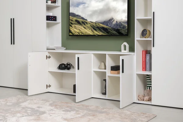 Тумба под ТВ Эйр 16.55 белый шагрень