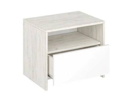 Тумба прикроватная Дублин ТБ-500 дуб крафт белый/белый