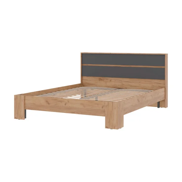 Кровать Хелен КР-03 серый графит/дуб крафт золото