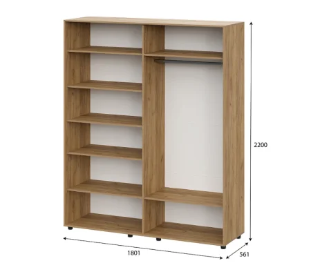 Шкаф четырехстворчатый Милан дуб золотой/белый матовый