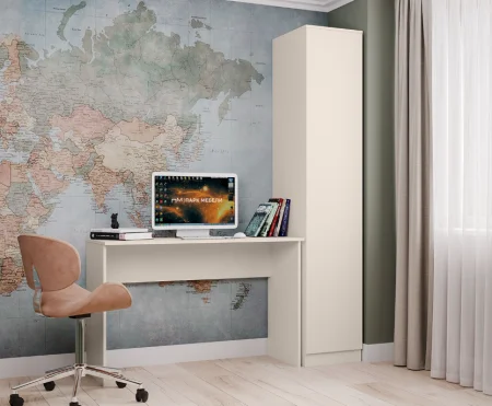 Шкаф однодверный с полками Мори МШ 400 сатин