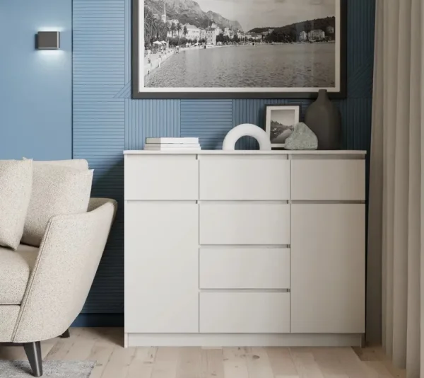 Комод с ящиками и дверками Мори МК 1200.4 сатин