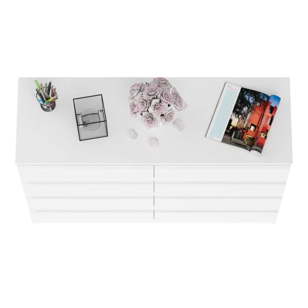 Комод восемь выдвижных ящиков МК 1200.8 белый