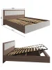 Кровать Роза 160 орех франклин/графит скин ройс