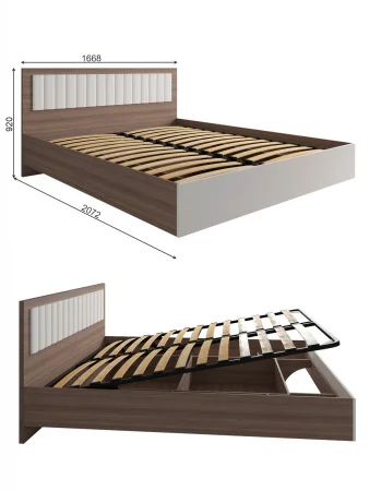 Кровать Роза 160 орех франклин/графит скин ройс