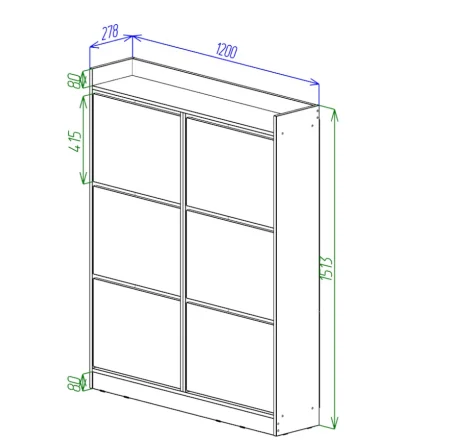 Обувница Охта Лайт 1200.6 дуб вотан/белый