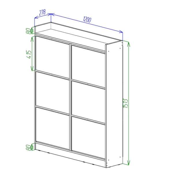 Обувница Охта Лайт 1200.6 дуб вотан/белый
