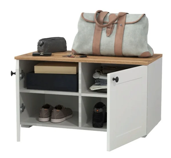 Тумба Остин 13.257 белый шагрень/дуб крафт золотой