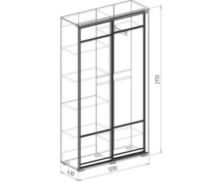 Шкаф купе Байкал №1 венге/бодега