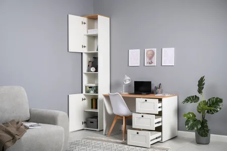 Стеллаж Остин 16.427 серый графит/дуб крафт золотой