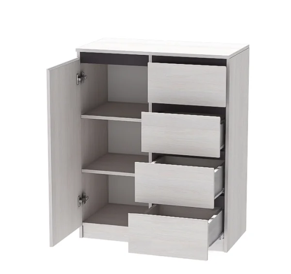 Комод 1 створка/ящики Кэт-1 ясень анкор светлый/графит