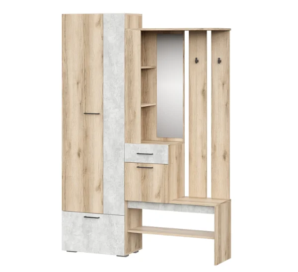 Набор мебели для прихожей Фаворит-1 дуб делано/цемент светлый